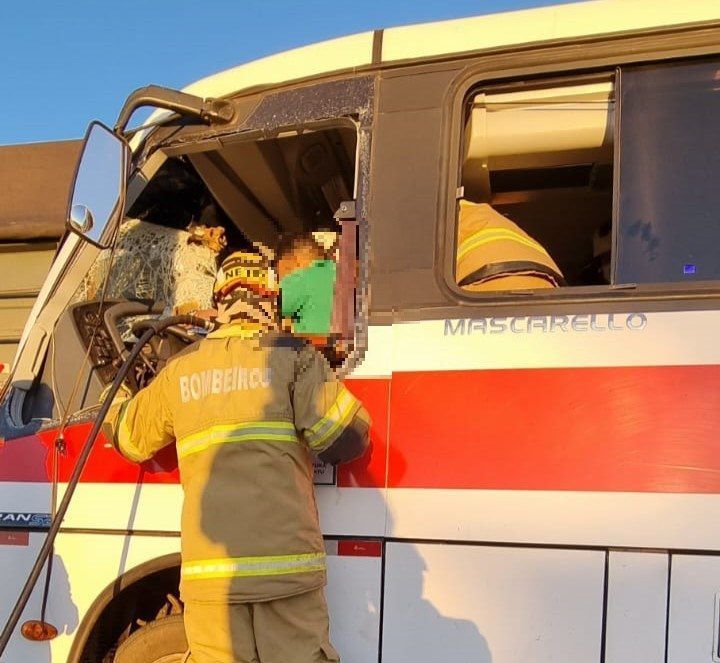 Batida entre carreta e micro-ônibus com pacientes deixa vários feridos na BR-040