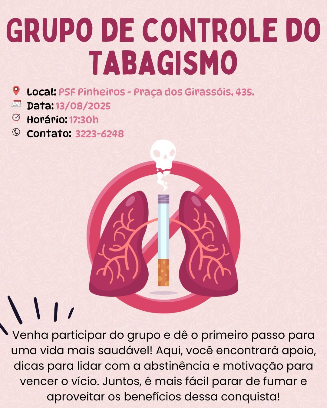 Grupo de apoio para deixar de fumar se reúne nesta semana em Varginha