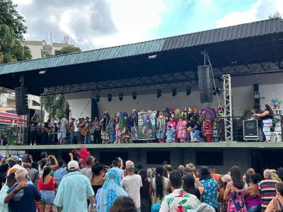 Logo depois, vinte companhias seguem em cortejo pela Avenida Rio Branco até a Concha Acústica, onde acontecem as apresentações.