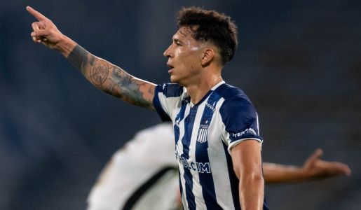 Rubén Botta comemorando gol pelo Talleres na Libertadores