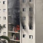 Incêndio atinge prédio na zona sul de SP; vítima salta de 6º andar 
