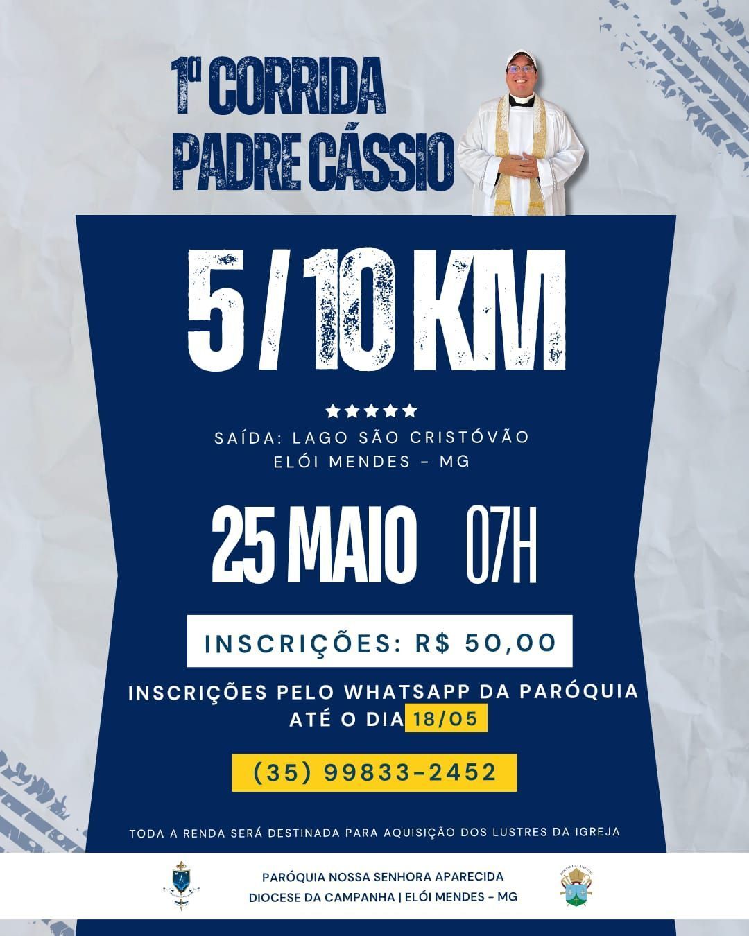 Corrida beneficente recebe inscrições em Elói Mendes