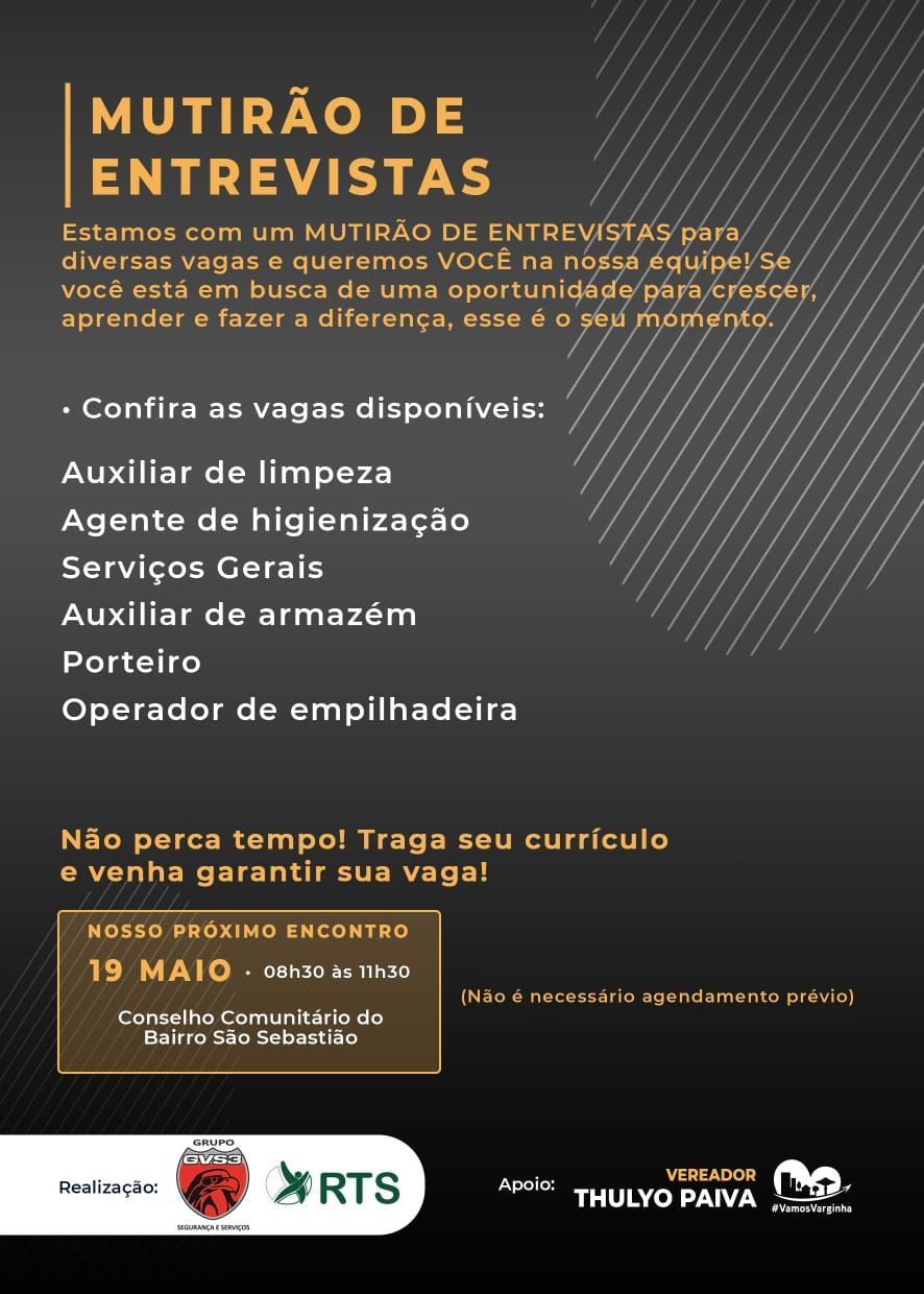 Mutirão de entrevistas de emprego acontece no São Sebastião na próxima semana