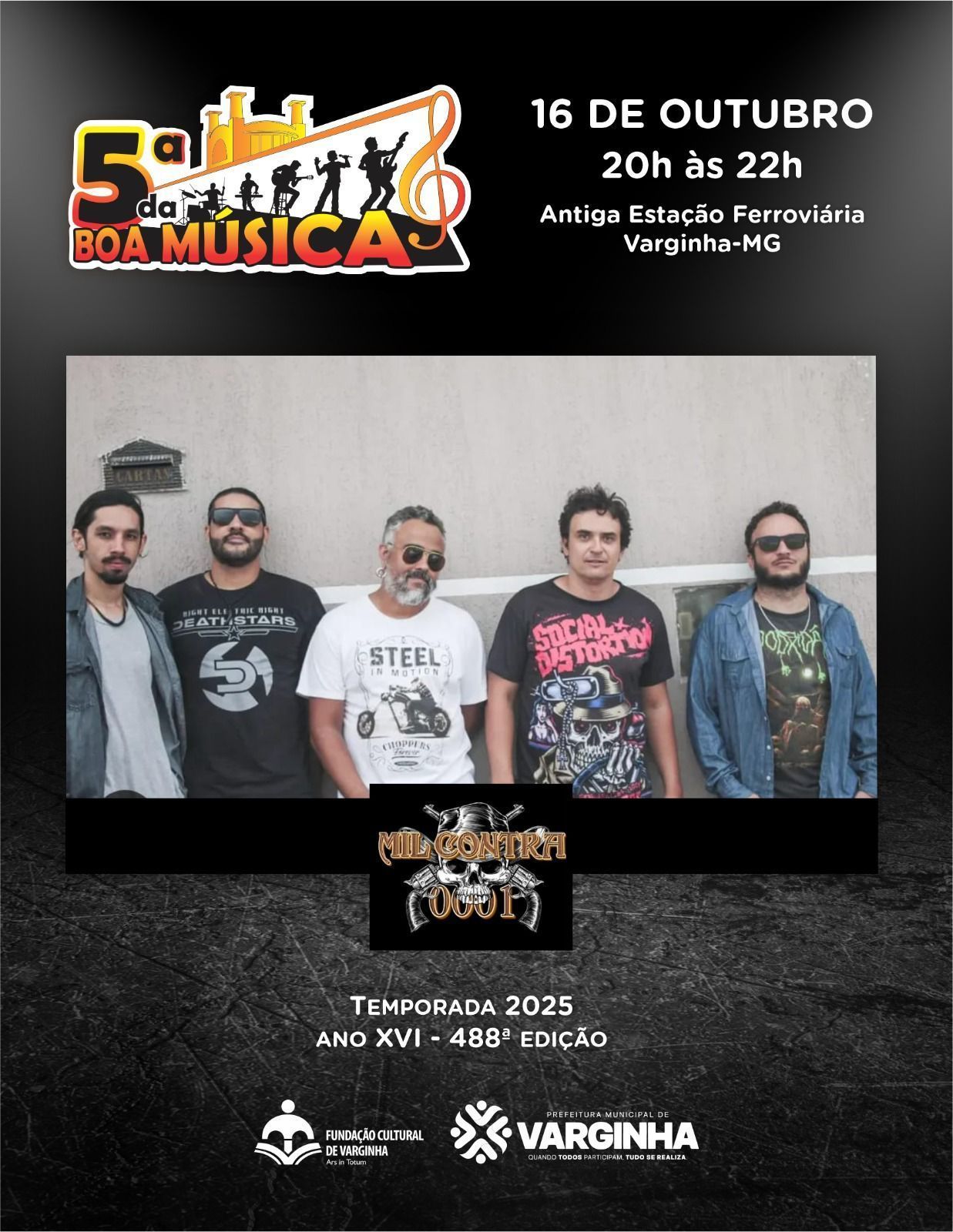 Show gratuito de rock agita Varginha nesta quinta-feira