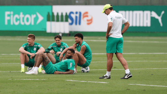 Abel Ferreira comandou o último treino do Palmeiras antes do clássico contra o Santos