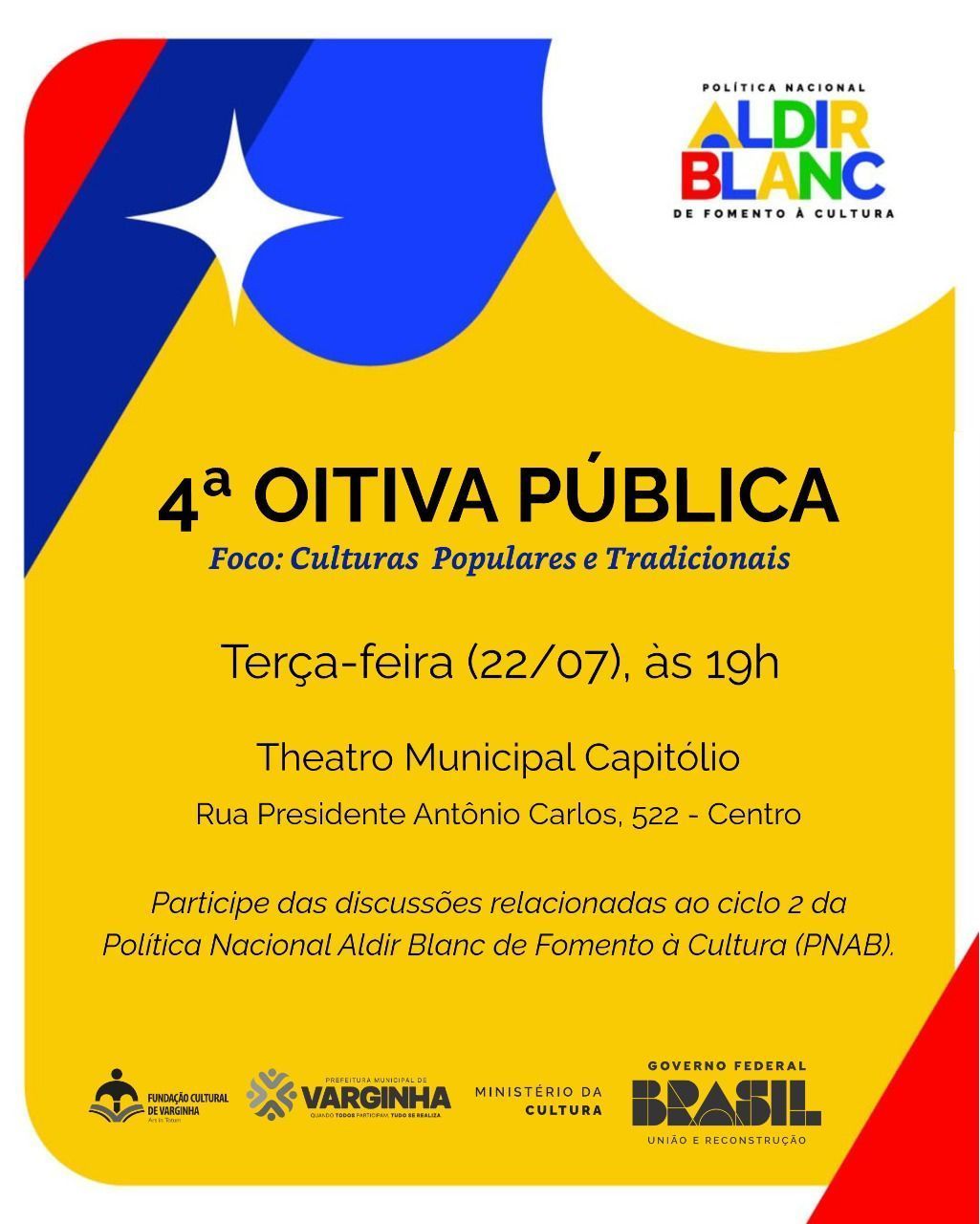 Oitiva com foco em culturas populares acontece na semana que vem em Varginha