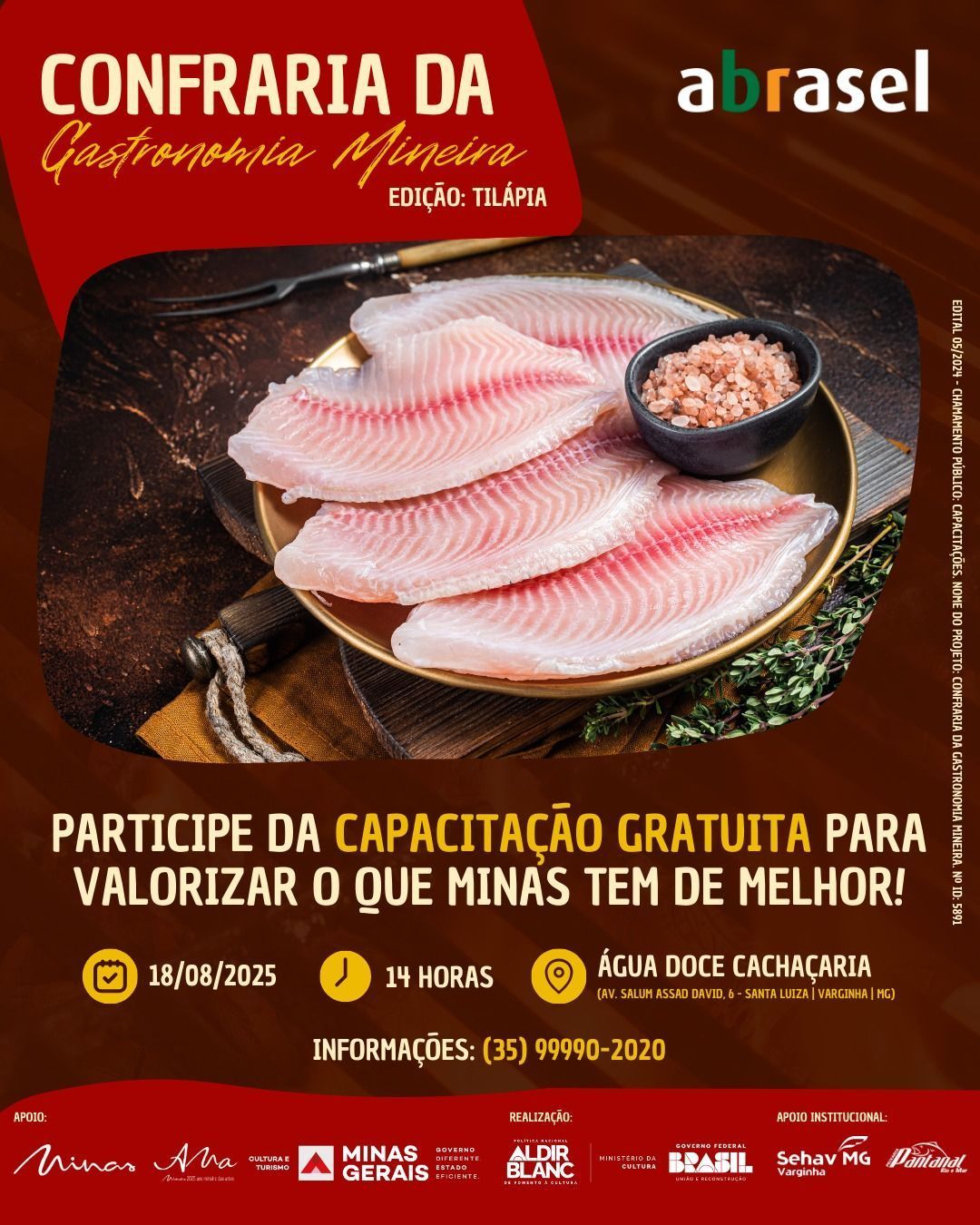1ª Confraria da Gastronomia Mineira tem edição especial com tilápia