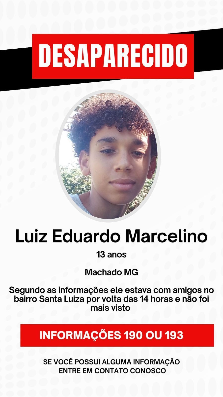 Bombeiros de Varginha procuram adolescente desaparecido em Machado