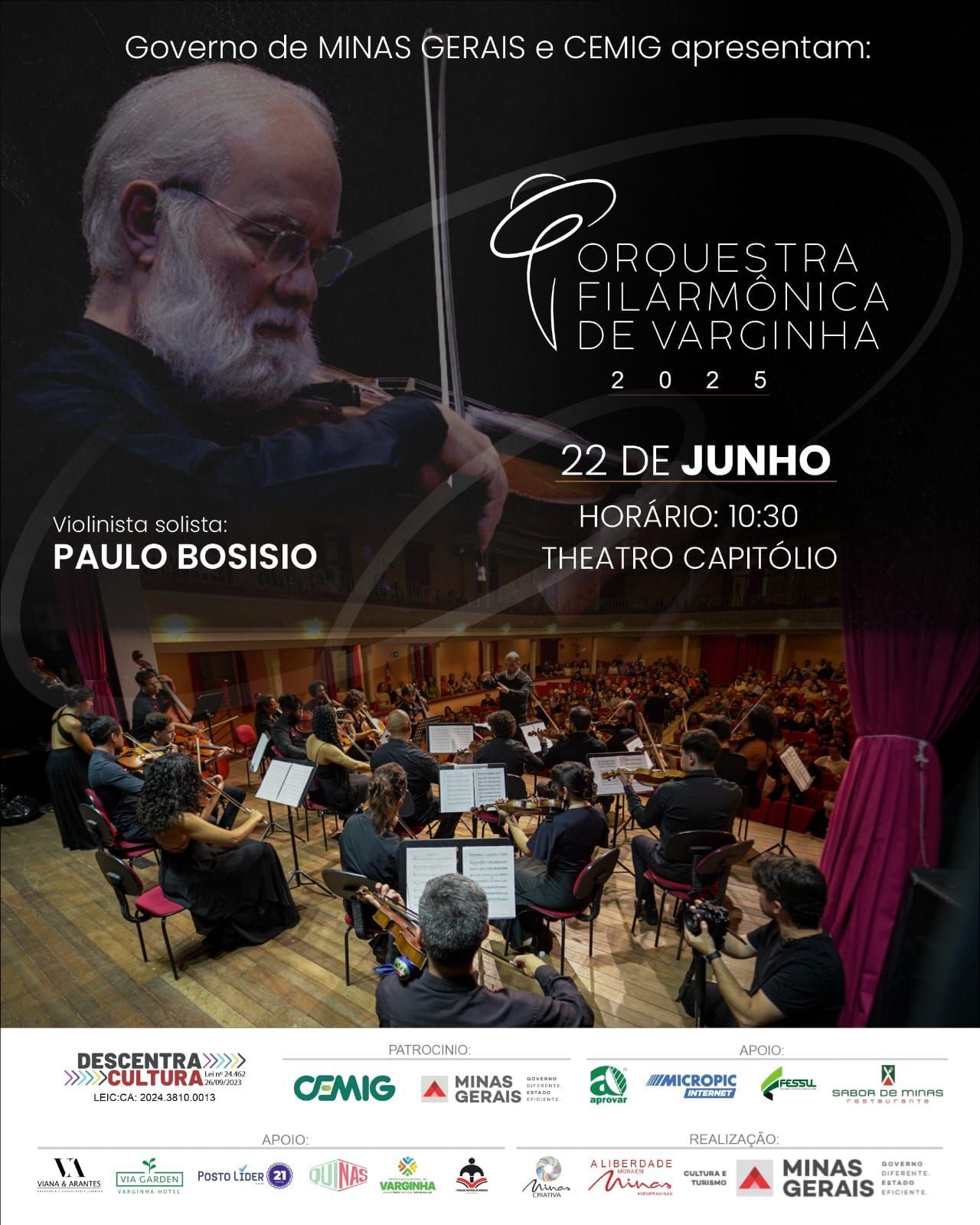 Ingressos para 4º Concerto da Filarmônica de Varginha já podem ser retirados