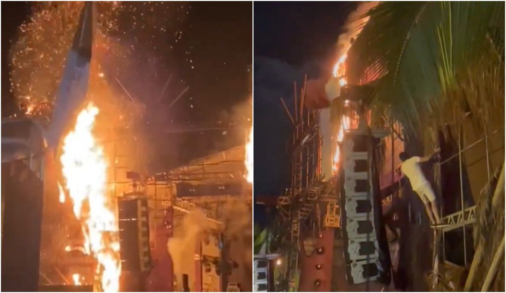 Vídeo: show no Café de La Musique é interrompido após incêndio em palco