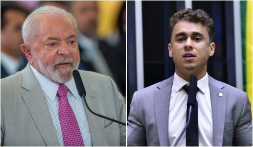 O deputado federal Nikolas Ferreira (PL-MG) e o presidente Lula (PT)