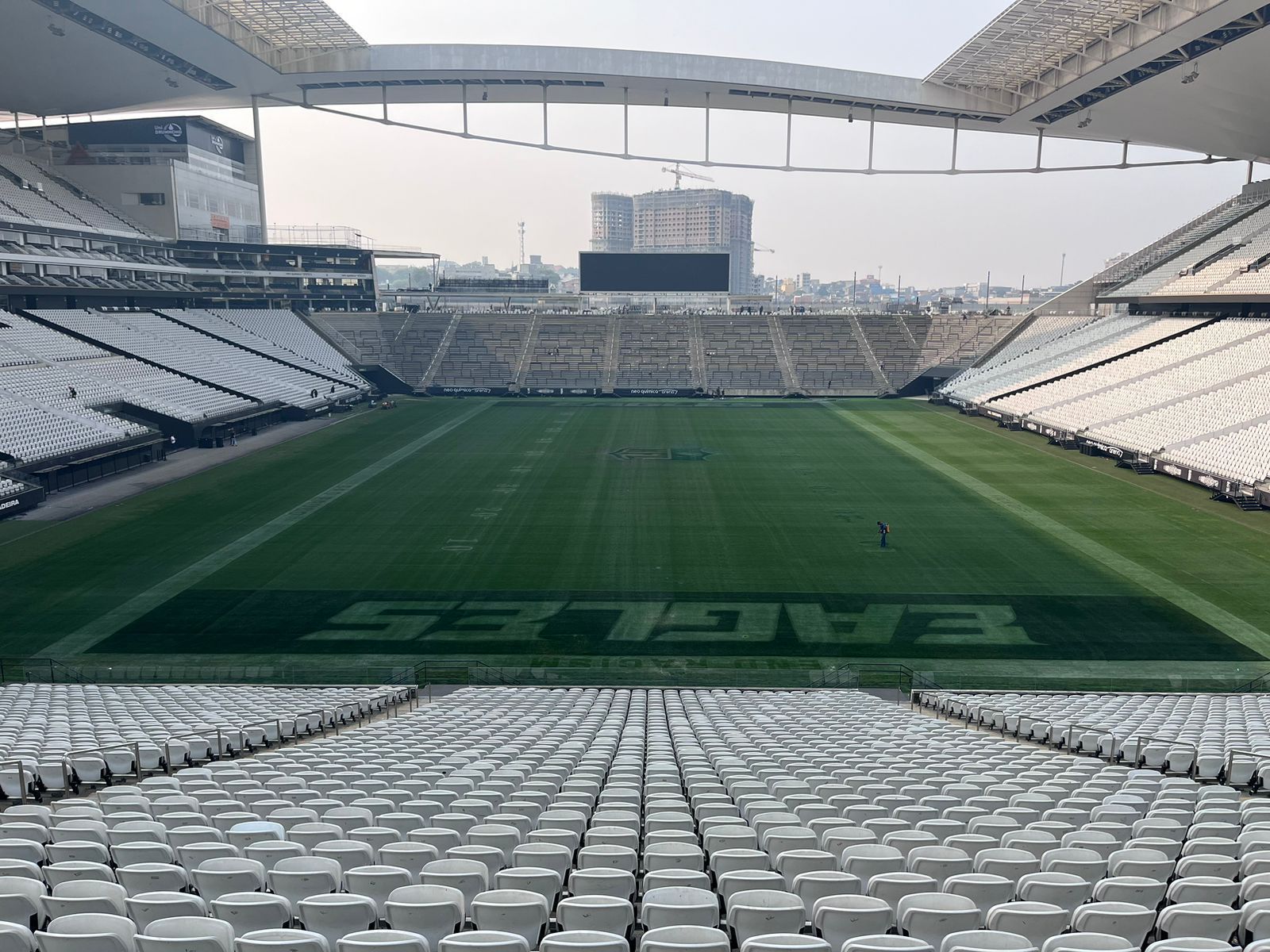 Corinthians vê gramado da Arena 'melhor que o esperado' pós-NFL