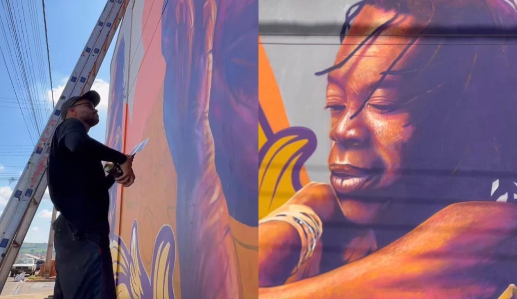 Mural homenageia Milton Nascimento em cidade do Sul de Minas