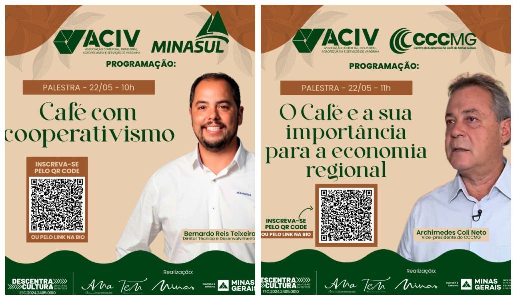Produtores de café podem participar de palestras sobre cooperativismo e impacto do grão na região