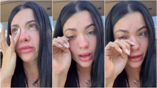 Rayane Figliuzzi, namorada de Belo, chora nas redes sociais