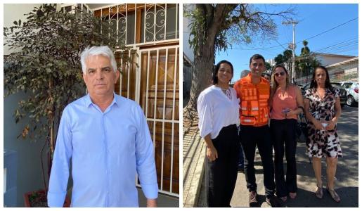 Miguel da Saúde e Cássio Chiodi, acompanhado de amigas e da assessora.