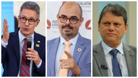 Romeu Zema (Novo), Mateus Simões (Novo), Tarcísio de Freitas (Republicanos)