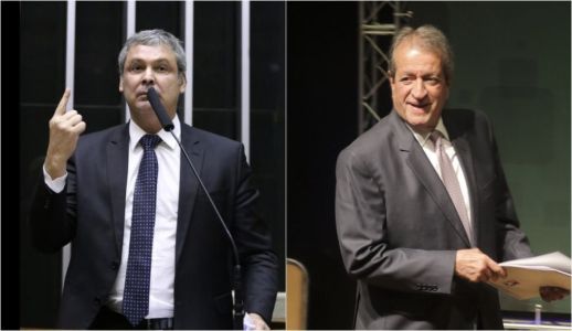 O deputado federal Lindbergh Farias (PT-RJ) e o presidente do PL, Valdemar Costa Neto
