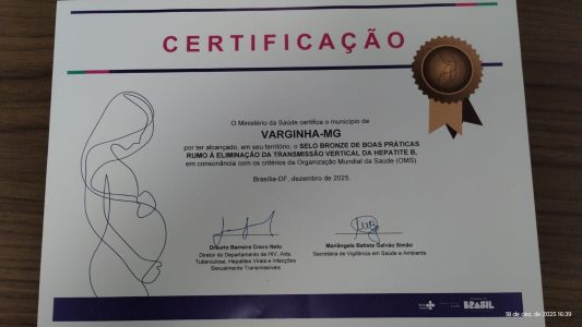 Além dessa conquista, a cidade também recebeu o Selo Bronze pelos esforços na prevenção da Hepatite B.