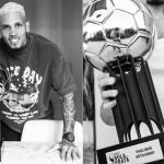 Paulinho, do Atlético, recebe troféu por artilharia do Brasileiro