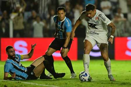 Santos e Grêmio empataram por 1 a 1 nesta quarta-feira (1)