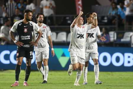 Barreal fez um golaço na vitória do Santos sobre o Corinthians