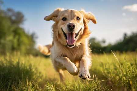 cachorro feliz correndo pulando