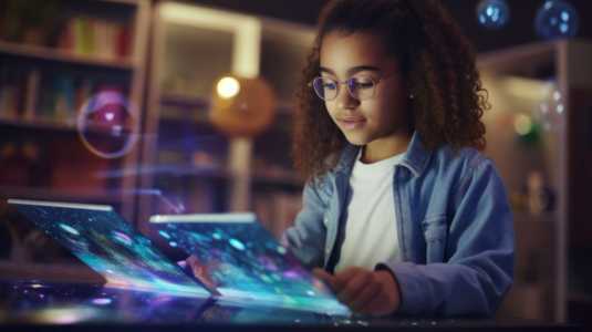 estudante crianca tecnologia inteligencia artificial ia