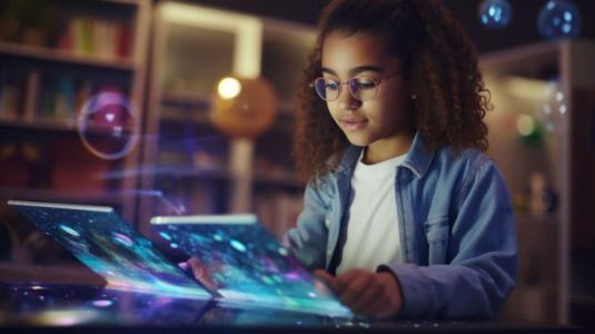 estudante crianca tecnologia inteligencia artificial ia