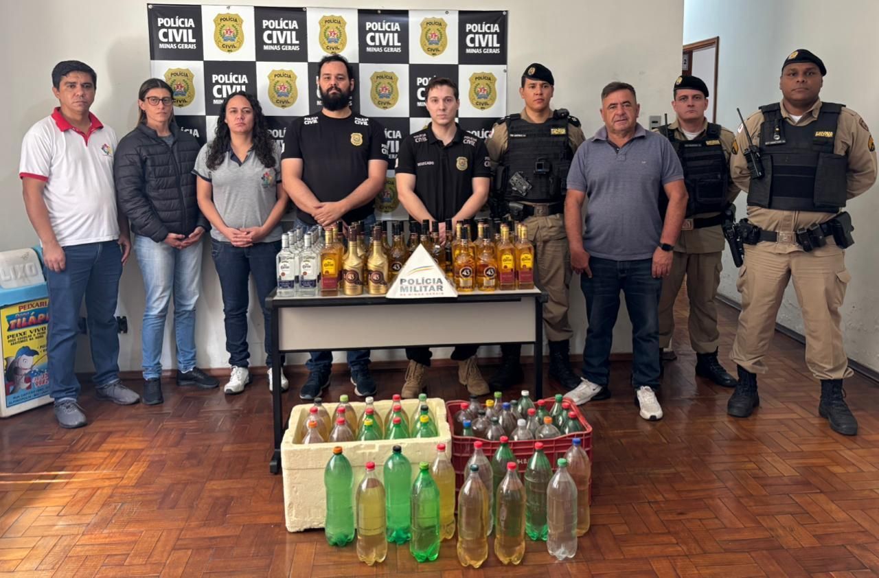 Aguardente clandestina e bebidas irregulares são apreendidas em Alpinópolis durante ação conjunta da polícia