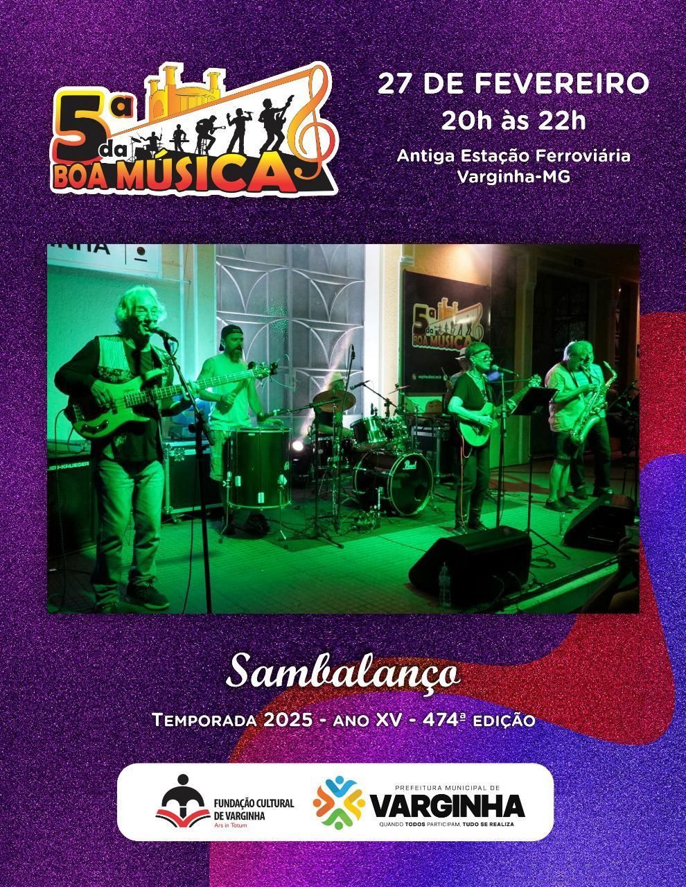 Sambalanço vai abrir a temporada 2025 do projeto 5ª da Boa Música