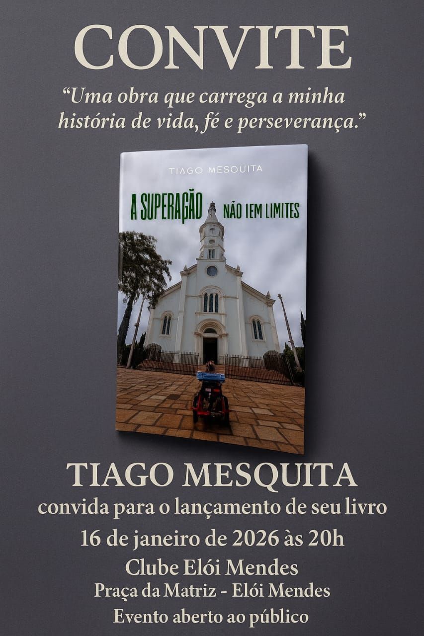 Tiago Mesquita lança livro sobre superação em Elói Mendes
