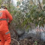 Corpo de Bombeiros controla incêndio em área rural de Campo do Meio