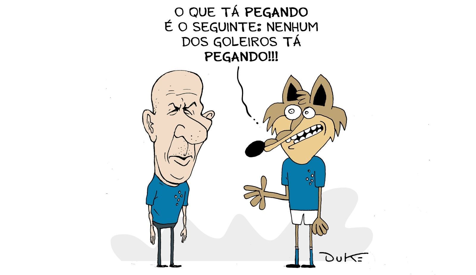 Charge do Duke: o momento dos goleiros do Cruzeiro