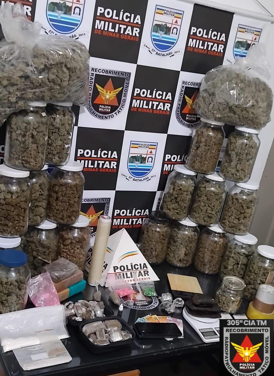 Grande quantidade de maconha é apreendida durante ação da Polícia Militar no Sul de Minas