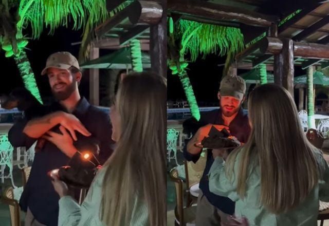 João Guilherme comemora aniversário e é surpreendido com brincadeira clássica