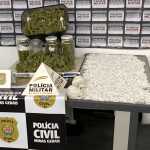 Polícias Civil e Militar apreendem cocaína e maconha gourmet em Passos