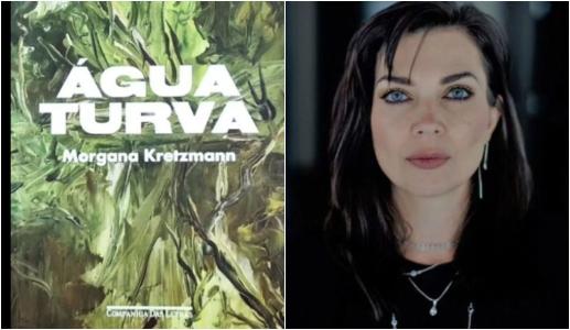 Capa do livro água turva e retrato de morgana krezmann