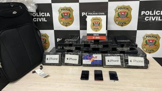 40kg de cocaína foram apreendidos pelos policiais