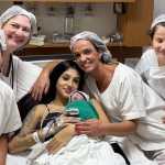Bia Miranda deixa maternidade com barriga à mostra enquanto filha segue na UTI