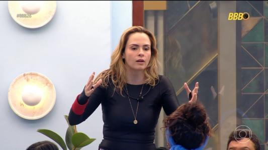 Ana Paula e Aline durante discussão no BBB 26