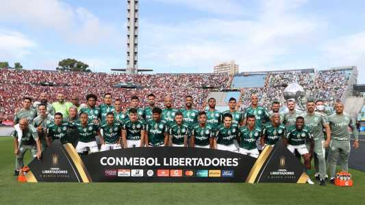 Elenco do Palmeiras na final da Libertadores contra o Flamengo, em 2021