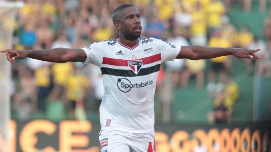 Jonas Toró comemora gol do São Paulo em jogo do Campeonato Paulista de 2022