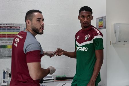 Lelê em treino do Fluminense