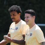 Ainda sem jogar pelo São Paulo, James Rodríguez publica vídeo com golaços em treino