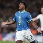 Na estreia de Dorival, Endrick decide e Brasil vence a Inglaterra em Londres