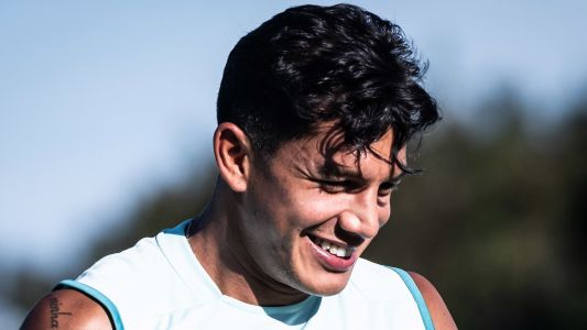 Lucas Romero em treino pelo Cruzeiro