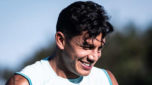Lucas Romero em treino pelo Cruzeiro