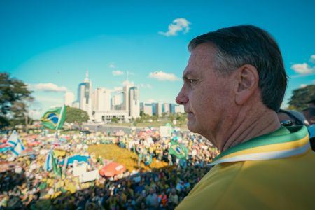 Ex-presidente Jair Bolsonaro (PL) durante ato em Brasília pedindo anístia aos condenados pelo 8 de janeiro