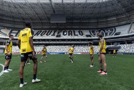 Fotos do treino do Atlético na Arena MRV, nesta quarta-feira (14), antes do jogo contra o Caracas